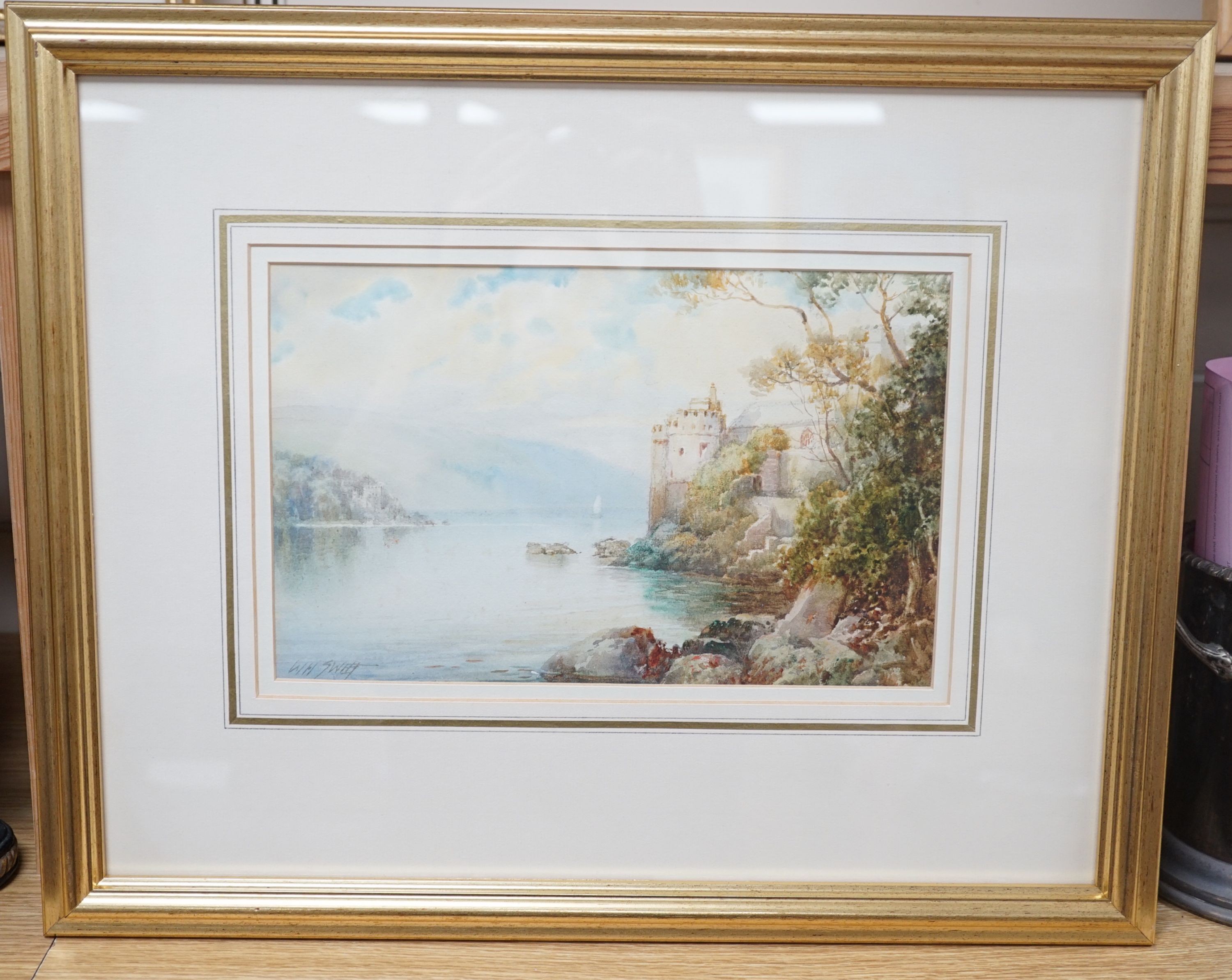 Walter H. Sweet (1890-1943), River Fowey with castle view, watercolour, signed, 17 x 27.5cm